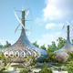 Illustration for article titled These Futuristic Villas Would Produce More Energy Than They Consume